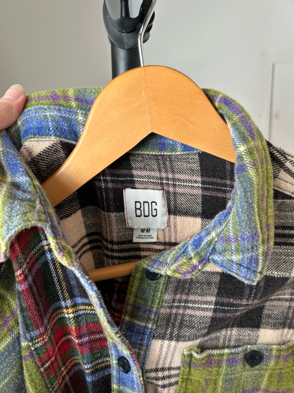 BDG Patchwork Plaid Flannel Button Down Shirt - Picture 6 of 9